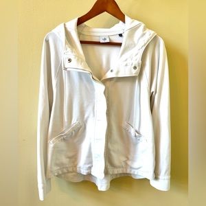 Cabi White jacket with pockets and hood size M